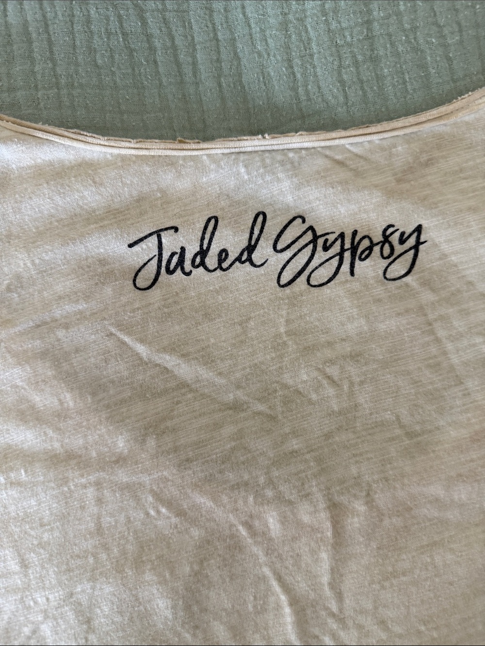 Jaded Gypsy Wild Heart Gypsy Soul Graphic Tee - Cream with Red Accents - Picture 3 of 3
